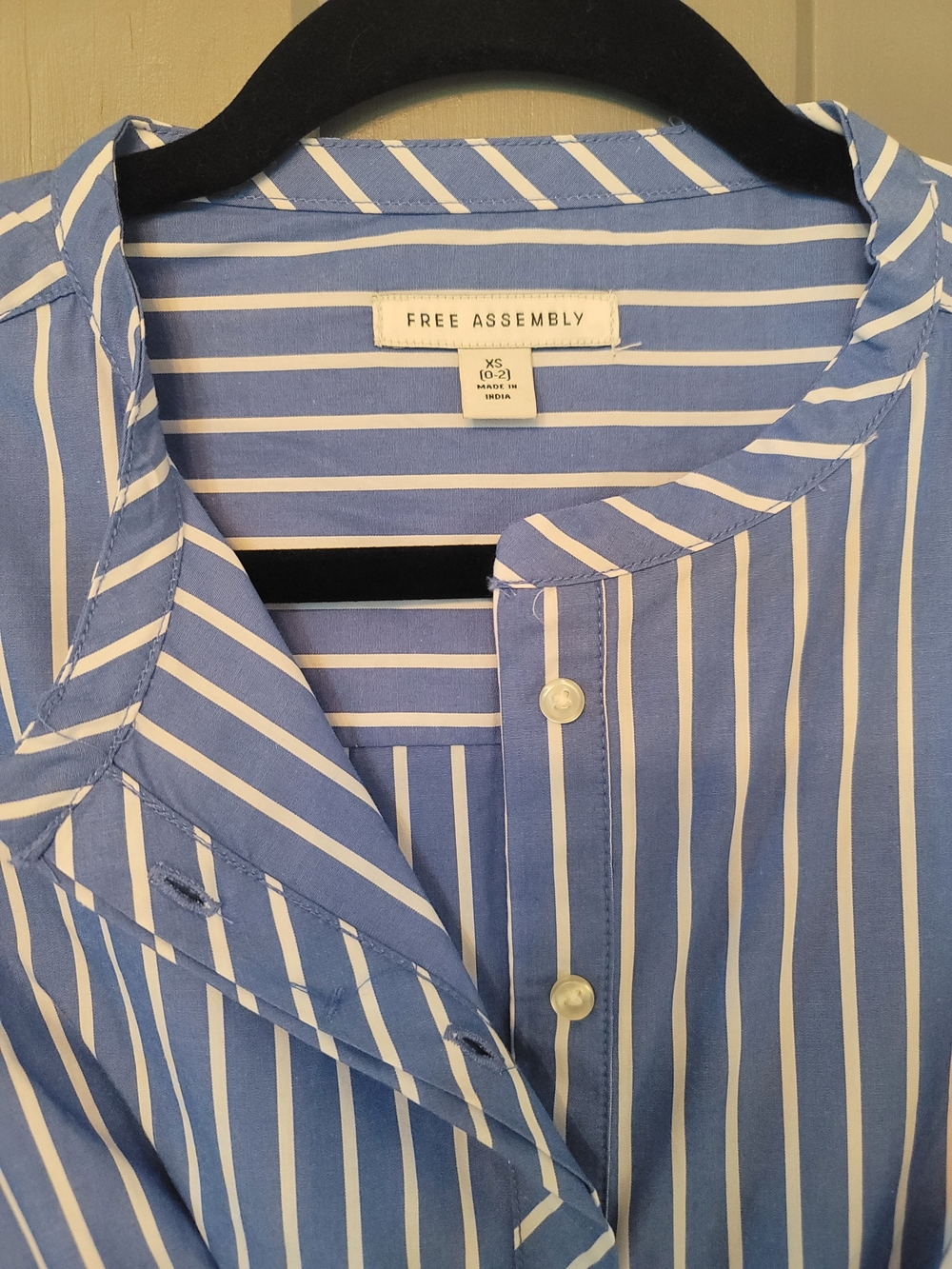 100% Cotton Blue and White Striped Shirt Dress with Tie Belt - Picture 2 of 5
